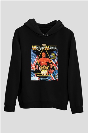 Hulk Hogan Siyah Unisex Kapüşonlu Sweatshirt