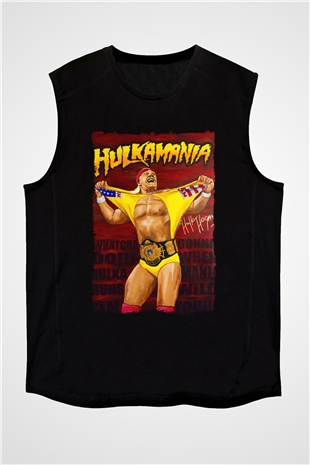 Hulk Hogan Siyah Unisex  Kolsuz Tişört