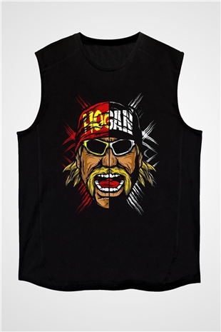 Hulk Hogan Siyah Unisex  Kolsuz Tişört