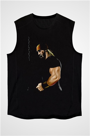 Hulk Hogan Siyah Unisex  Kolsuz Tişört