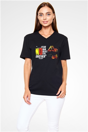 Hulk Hogan Siyah Unisex  V Yaka Tişört