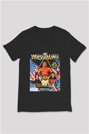 Hulk Hogan Siyah Unisex V Yaka Tişört