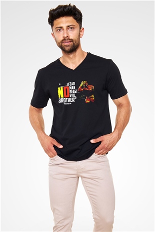 Hulk Hogan Siyah Unisex  V Yaka Tişört
