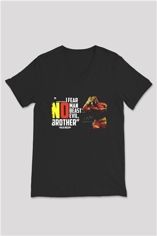 Hulk Hogan Siyah Unisex  V Yaka Tişört