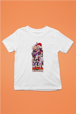 Hunter X Hunter Baskılı Beyaz Unisex Beyaz Çocuk Tişört - Tshirt