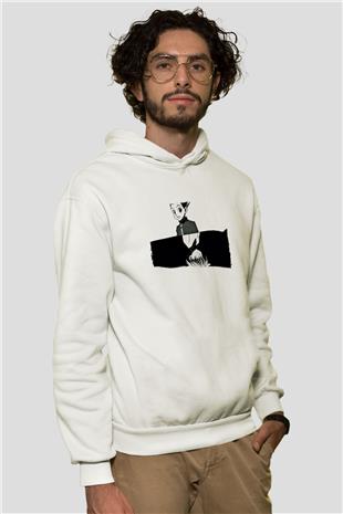 Hunter X Hunter Baskılı Beyaz Unisex Hoodie
