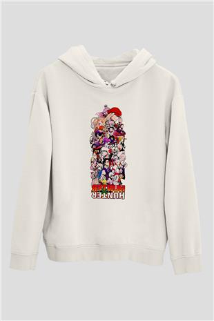 Hunter X Hunter Baskılı Beyaz Unisex Hoodie