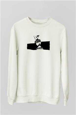 Hunter X Hunter Baskılı Beyaz Unisex Sweatshirt