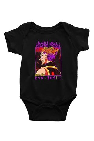 Hunter X Hunter Baskılı Unisex Siyah Bebek Body - Zıbın