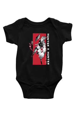Hunter X Hunter Baskılı Unisex Siyah Bebek Body - Zıbın