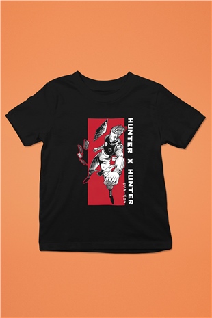 Hunter X Hunter Baskılı Unisex Siyah Çocuk Tişört - Tshirt