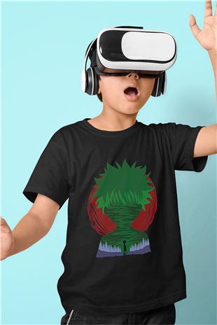 Hunter X Hunter Baskılı Unisex Siyah Çocuk Tişört - Tshirt