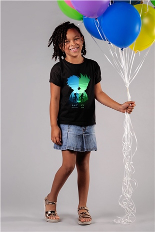 Hunter X Hunter Baskılı Unisex Siyah Çocuk Tişört - Tshirt