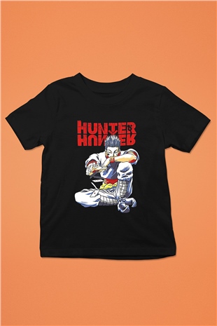 Hunter X Hunter Baskılı Unisex Siyah Çocuk Tişört - Tshirt