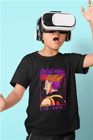 Hunter X Hunter Baskılı Unisex Siyah Çocuk Tişört - Tshirt