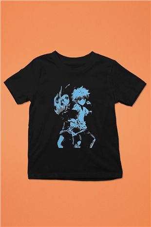 Hunter X Hunter Baskılı Unisex Siyah Çocuk Tişört - Tshirt