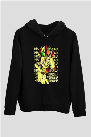 Hunter X Hunter Baskılı Unisex Siyah Hoodie