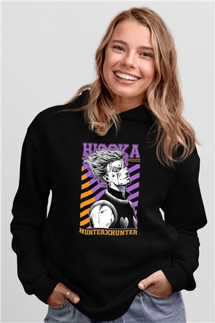 Hunter X Hunter Baskılı Unisex Siyah Hoodie