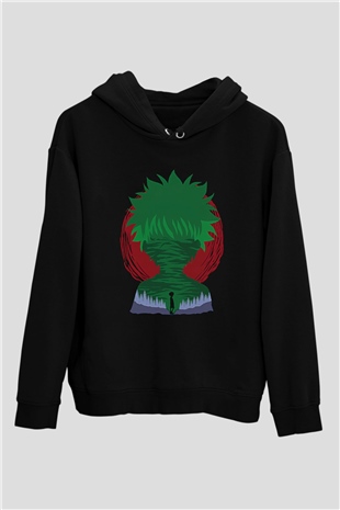 Hunter X Hunter Baskılı Unisex Siyah Hoodie