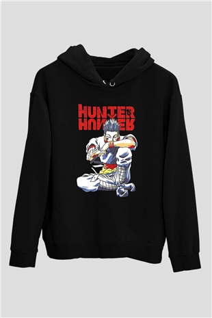 Hunter X Hunter Baskılı Unisex Siyah Hoodie