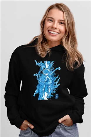 Hunter X Hunter Baskılı Unisex Siyah Hoodie
