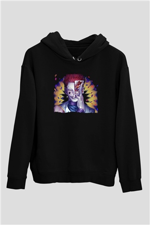 Hunter X Hunter Baskılı Unisex Siyah Hoodie