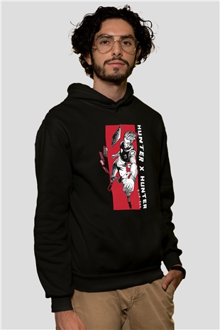 Hunter X Hunter Baskılı Unisex Siyah Hoodie