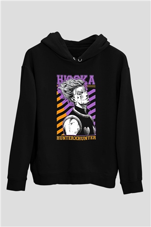 Hunter X Hunter Baskılı Unisex Siyah Hoodie