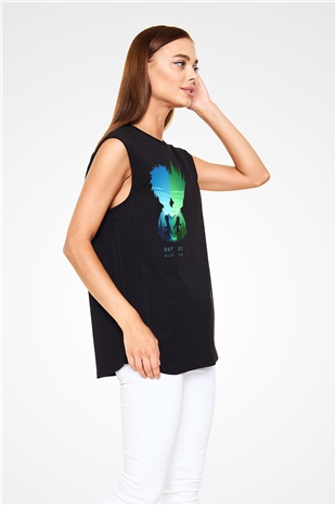 Hunter X Hunter Baskılı Unisex Siyah Kolsuz Tişört - Tshirt