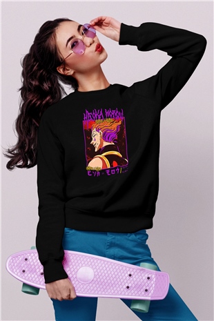 Hunter X Hunter Baskılı Unisex Siyah Sweatshirt