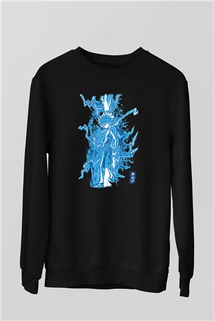 Hunter X Hunter Baskılı Unisex Siyah Sweatshirt