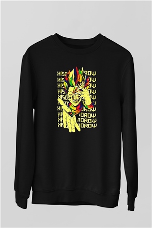 Hunter X Hunter Baskılı Unisex Siyah Sweatshirt