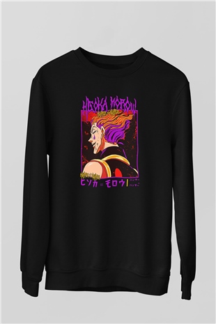 Hunter X Hunter Baskılı Unisex Siyah Sweatshirt