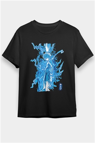 Hunter X Hunter Baskılı Unisex Siyah Tişört - Tshirt