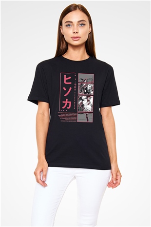 Hunter X Hunter Baskılı Unisex Siyah Tişört - Tshirt