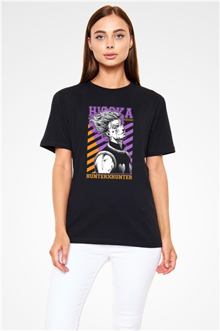 Hunter X Hunter Baskılı Unisex Siyah Tişört - Tshirt