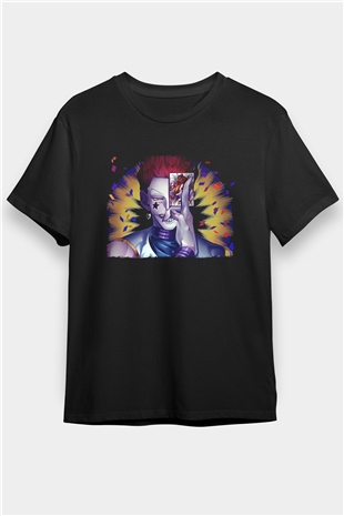 Hunter X Hunter Baskılı Unisex Siyah Tişört - Tshirt