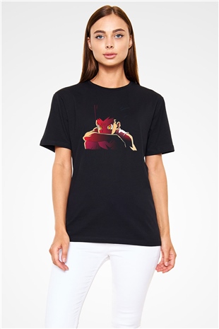 Hunter X Hunter Baskılı Unisex Siyah Tişört - Tshirt