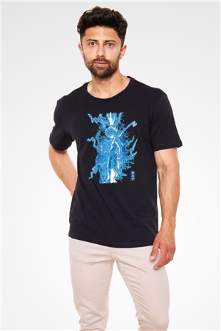 Hunter X Hunter Baskılı Unisex Siyah Tişört - Tshirt