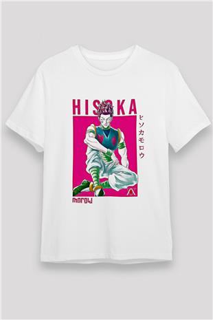 Hunter X Hunter Unisex Baskılı Beyaz Tişört - Tshirt