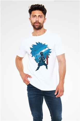 Hunter X Hunter Unisex Baskılı Beyaz Tişört - Tshirt