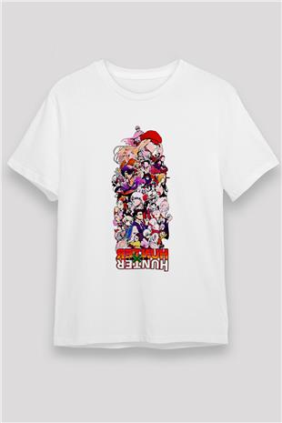 Hunter X Hunter Unisex Baskılı Beyaz Tişört - Tshirt