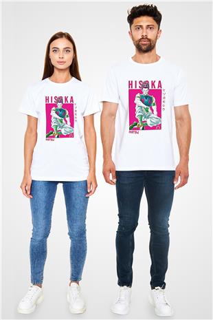 Hunter X Hunter Unisex Baskılı Beyaz Tişört - Tshirt