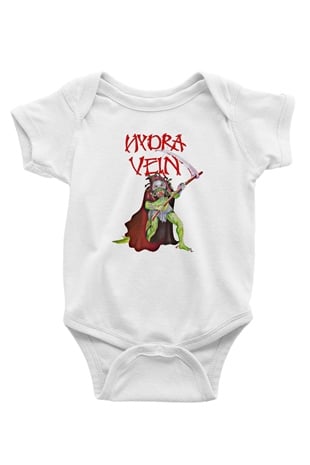 Hydra Vein Baskılı Unisex Beyaz Bebek Body - Zıbın