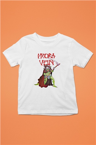 Hydra Vein Baskılı Unisex Beyaz Çocuk Tişört