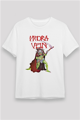 Hydra Vein Baskılı Unisex Beyaz Tişört