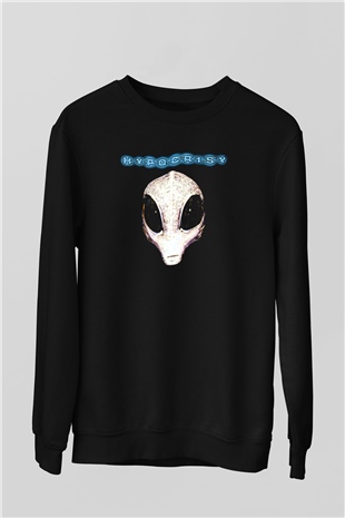 Hypocrispy Baskılı Unisex Siyah Sweatshirt