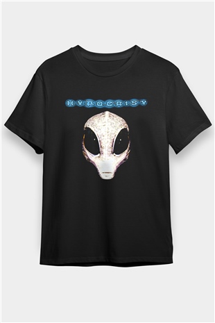 Hypocrispy Baskılı Unisex Siyah Tişört - Tshirt