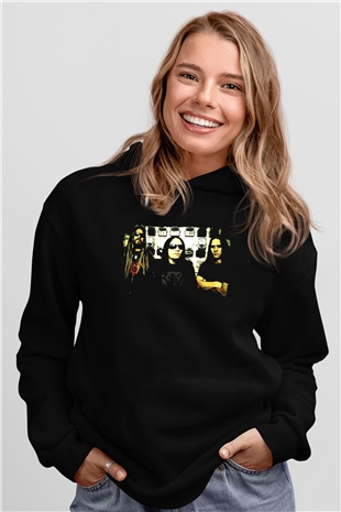 Hypocrisy Baskılı Unisex Siyah Kapüşonlu Sweatshirt