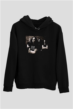 Hypocrisy Baskılı Unisex Siyah Kapüşonlu Sweatshirt
